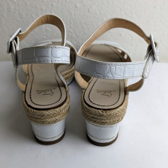 CHRISTIAN LOUBOUTIN White Leather Espadrilles Platform Wedges Size: 9 | IT - Picture 4 of 7